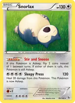 Snorlax 80/106 Flashfire Pokémon card