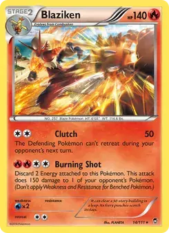 Blaziken 14/111 Furious Fists Pokémon card