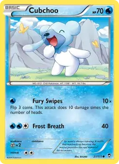 Cubchoo 21/111 Furious Fists Pokémon card
