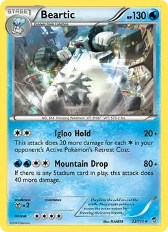 Beartic 22/111 Furious Fists Pokémon card