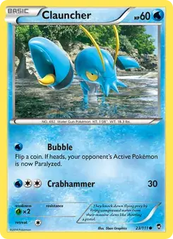 Clauncher 23/111 Furious Fists Pokémon card