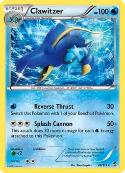 Clawitzer 24/111 Furious Fists Pokémon card
