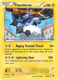 Thundurus 33/111 Furious Fists Pokémon card