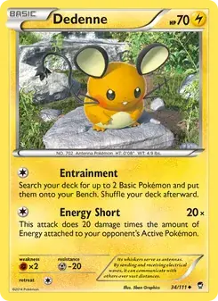 Dedenne 34/111 Furious Fists Pokémon card