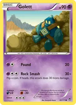 Golett 42/111 Furious Fists Pokémon card