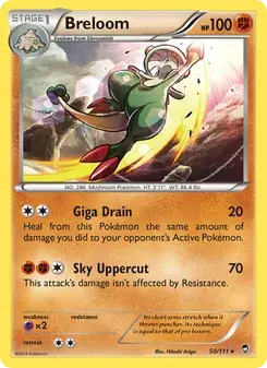 Breloom 50/111 Furious Fists Pokémon card