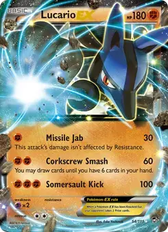 Lucario EX 54/111 Furious Fists Pokémon card