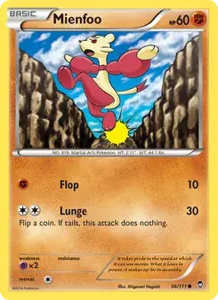 Mienfoo 56/111 Furious Fists Pokémon card