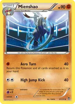 Mienshao 57/111 Furious Fists Pokémon card