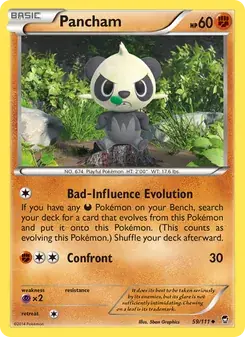 Pancham 59/111 Furious Fists Pokémon card