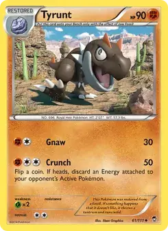Tyrunt 61/111 Furious Fists Pokémon card