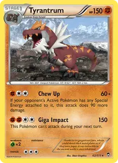 Tyrantrum 62/111 Furious Fists Pokémon card