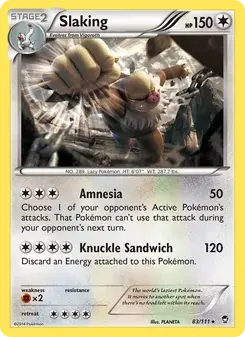 Slaking 83/111 Furious Fists Pokémon card