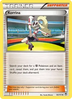 Korrina 95/111 Furious Fists Pokémon card