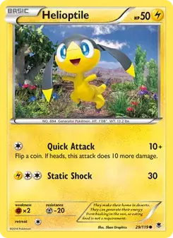 Helioptile 29/119 Phantom Forces Pokémon card