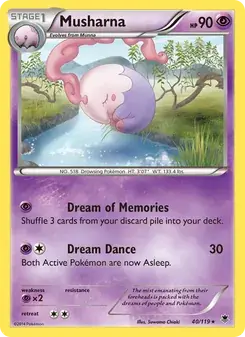 Musharna 40/119 Phantom Forces Pokémon card