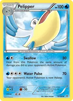 Pelipper 19/108 Roaring Skies Pokémon card