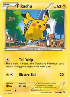 Pikachu 20/108 Roaring Skies Pokémon card