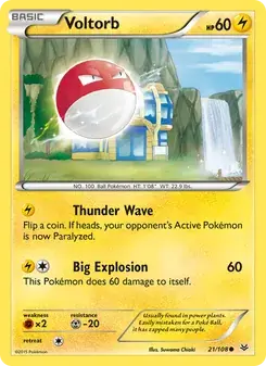 Voltorb 21/108 Roaring Skies Pokémon card