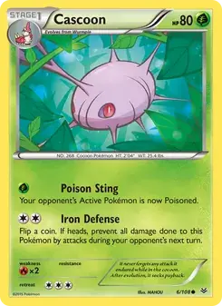 Cascoon 6/108 Roaring Skies Pokémon card