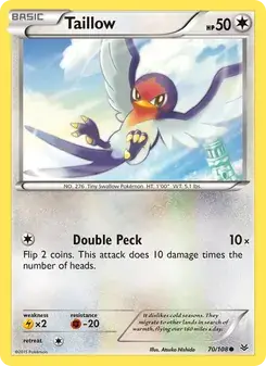 Taillow 70/108 Roaring Skies Pokémon card