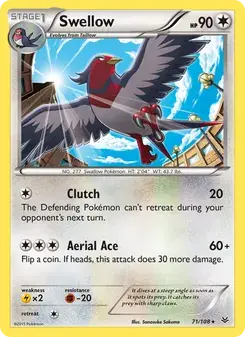 Swellow 71/108 Roaring Skies Pokémon card