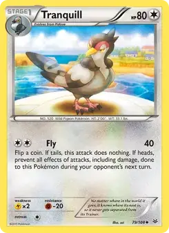 Tranquill 79/108 Roaring Skies Pokémon card