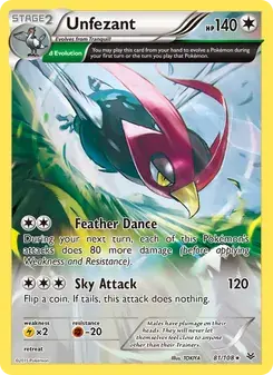 Unfezant 81/108 Roaring Skies Pokémon card