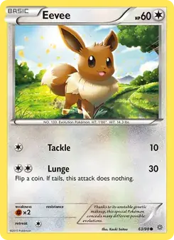 Eevee 63/98 Ancient Origins Pokémon card