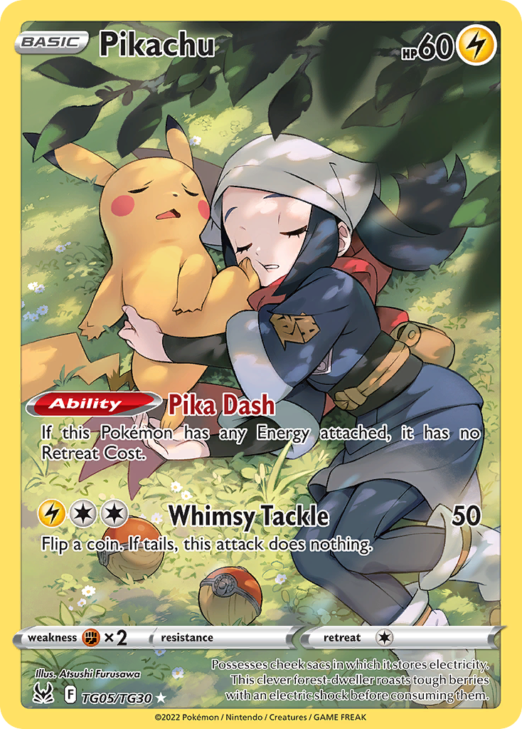 Pikachu TG05 Lost Origin Trainer Gallery Pokémon card