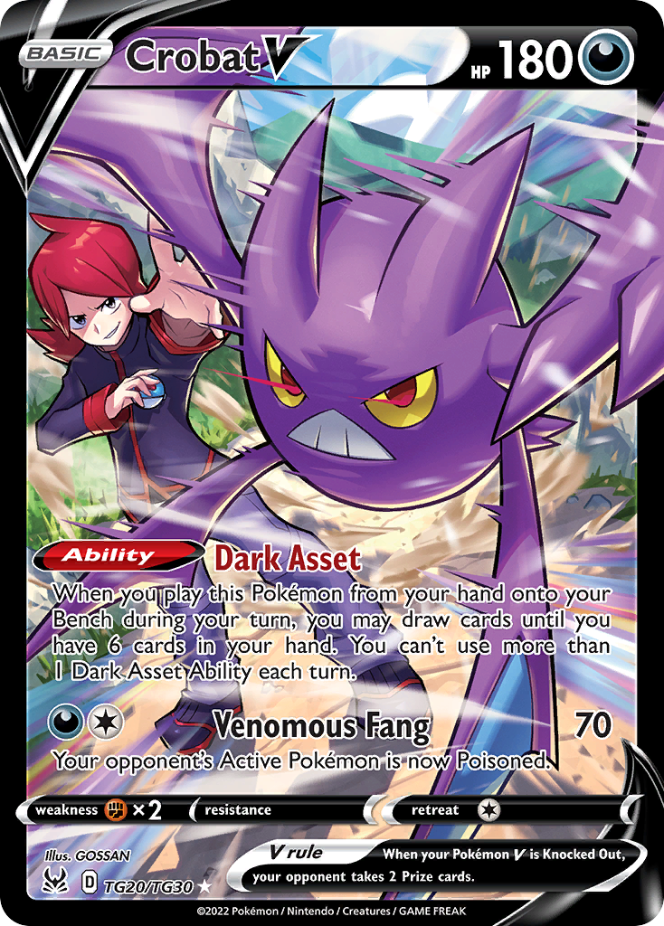 Crobat V TG20 Lost Origin Trainer Gallery Pokémon card