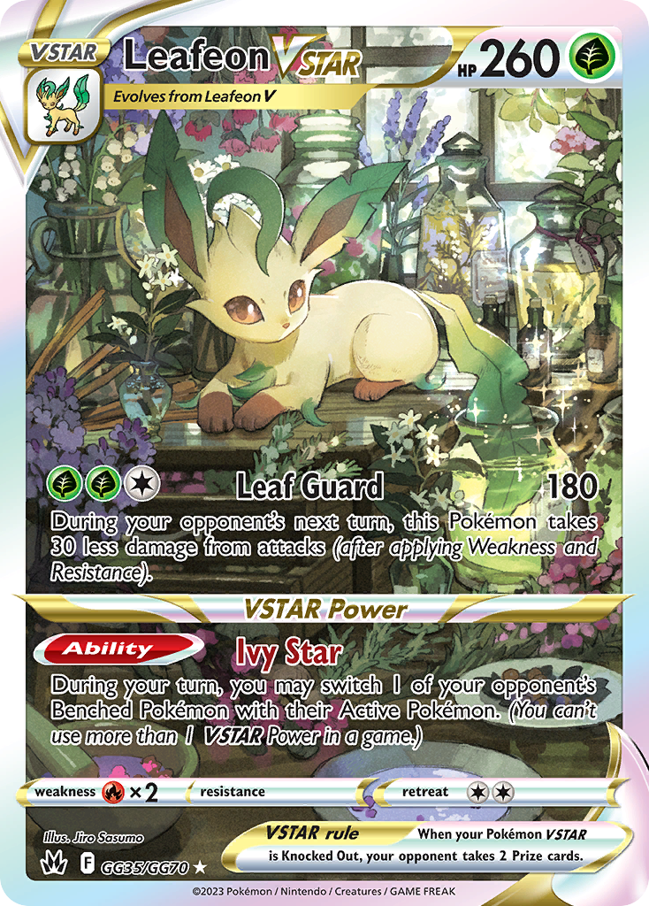Leafeon VSTAR GG35 Crown Zenith Galarian Gallery Pokémon card