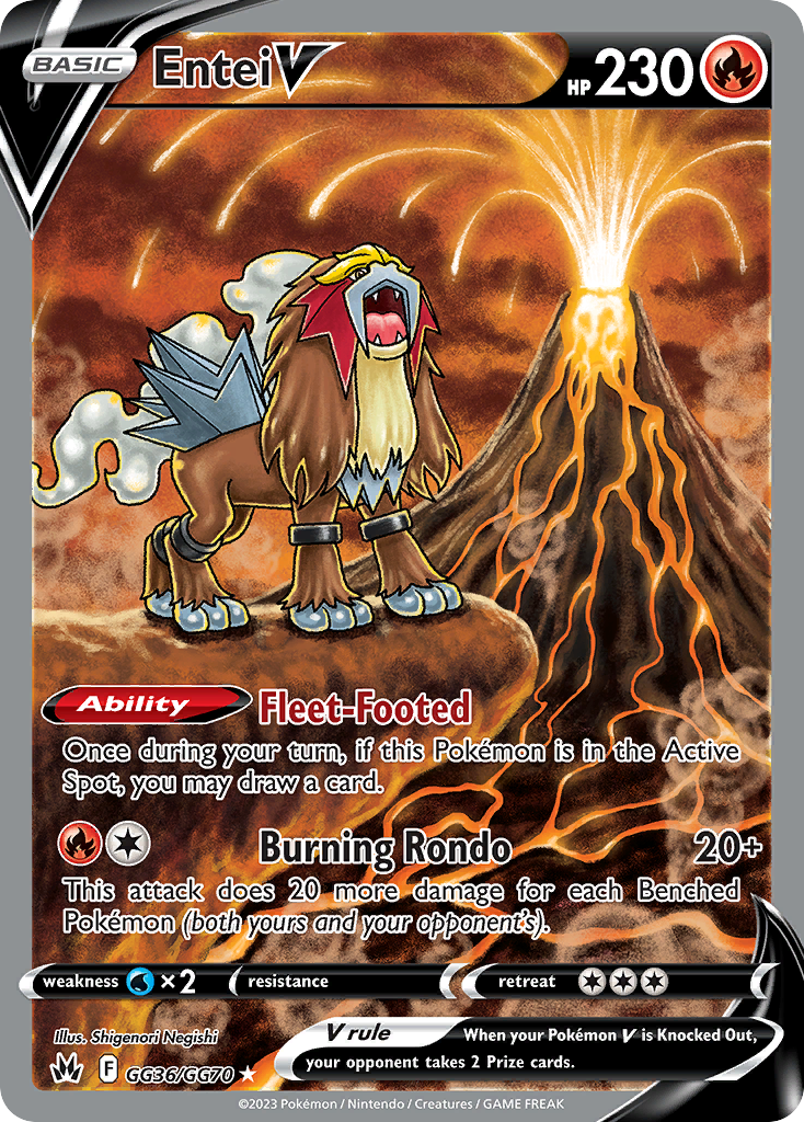 Entei V GG36 Crown Zenith Galarian Gallery Pokémon card
