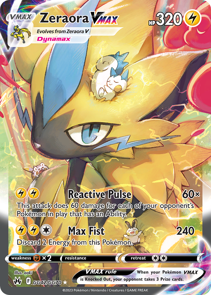Zeraora VMAX GG42 Crown Zenith Galarian Gallery Pokémon card