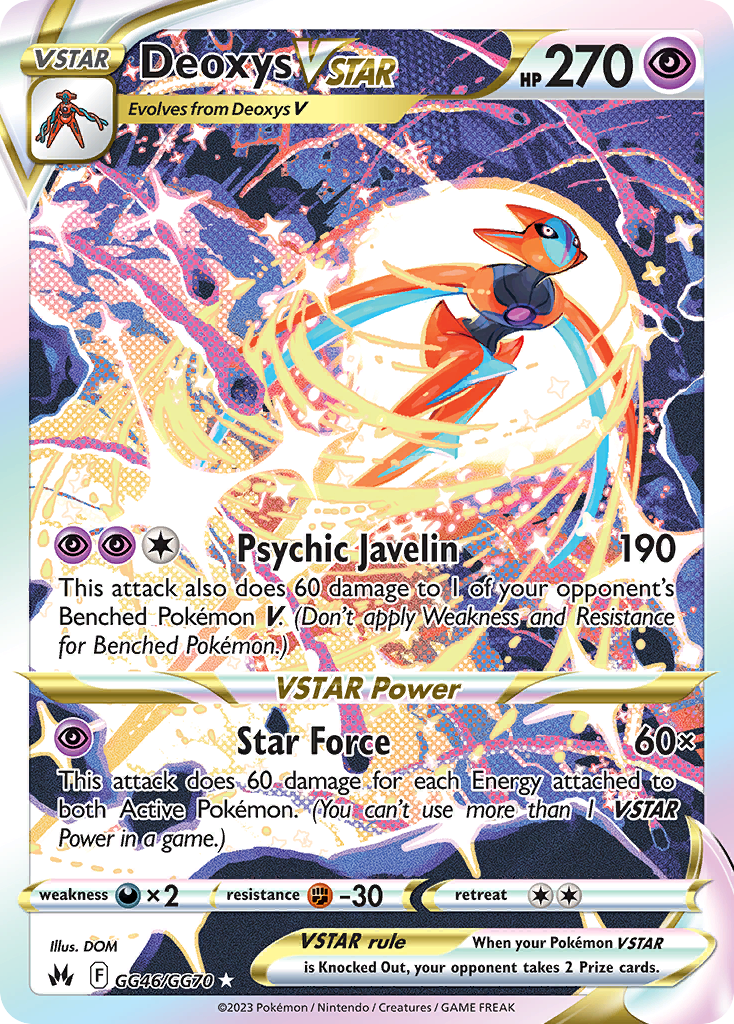 Deoxys VSTAR GG46 Crown Zenith Galarian Gallery Pokémon card