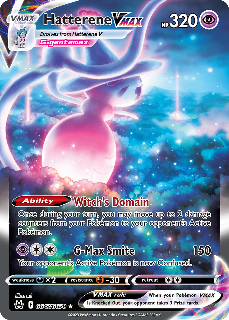 Hatterene VMAX GG47 Crown Zenith Galarian Gallery Pokémon card