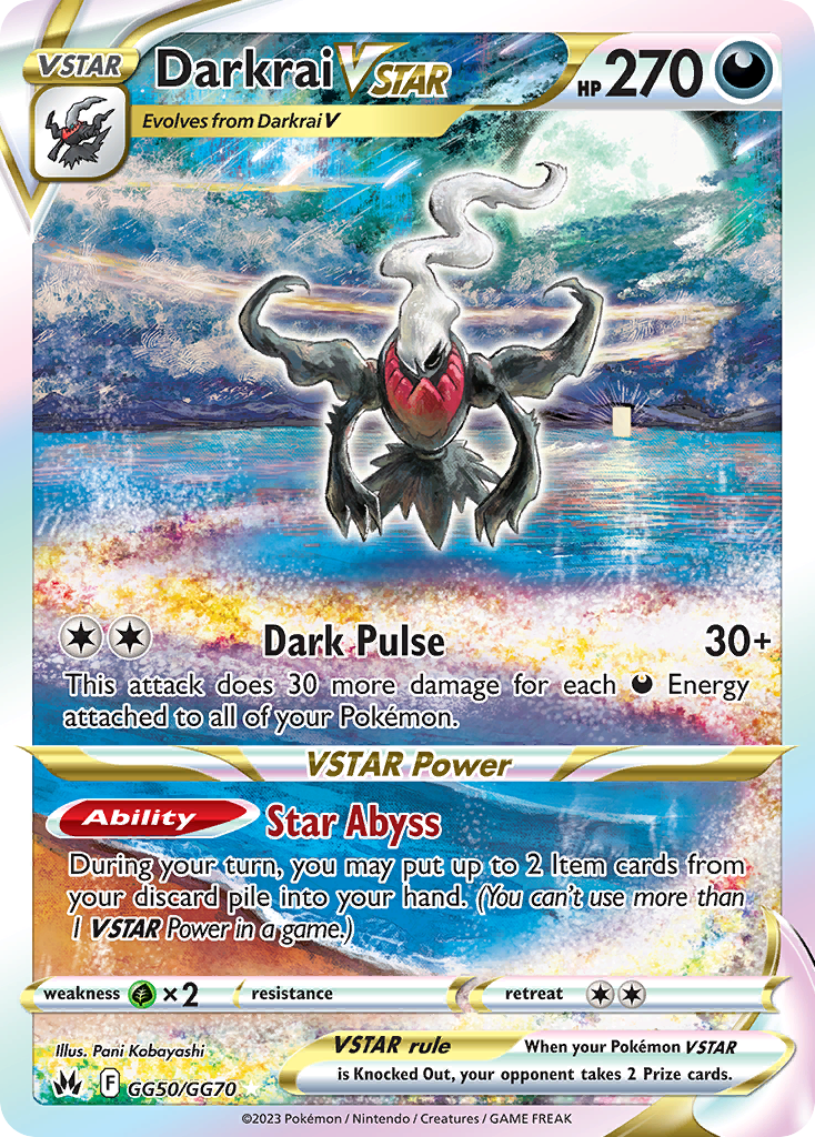 Darkrai VSTAR GG50 Crown Zenith Galarian Gallery Pokémon card