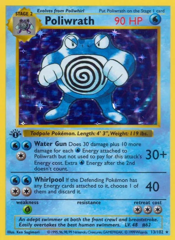 Carta Pokémon Poliwrath 13/102 Base Set