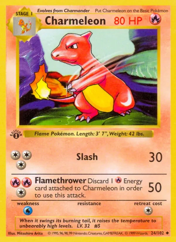 Charmeleon 24/102 Base Set Pokémon kaart