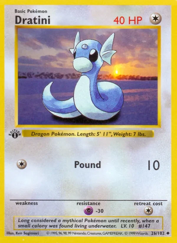 Dratini 26/102 Base Set Pokémon card