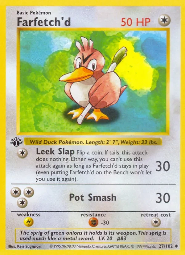 Farfetch'd 27/102 Base Set Pokémon Karte