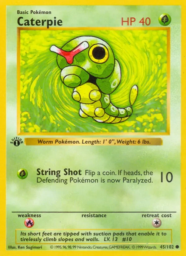 Carta Pokémon Caterpie 45/102 Base Set