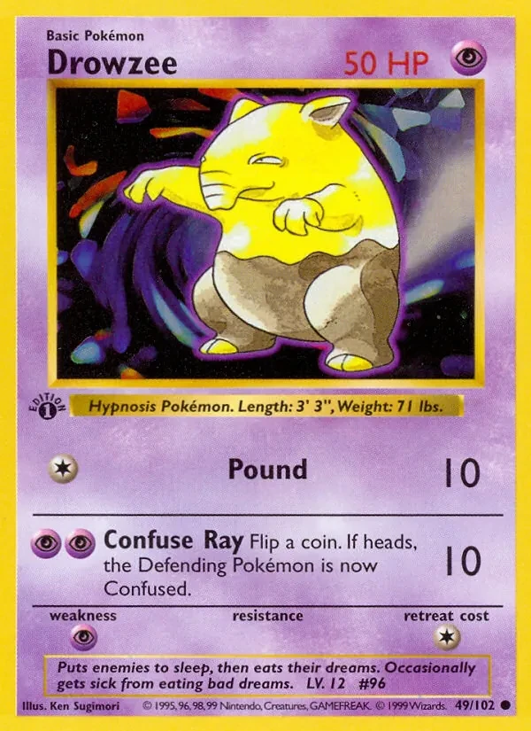Drowzee 49/102 Base Set Pokémon card