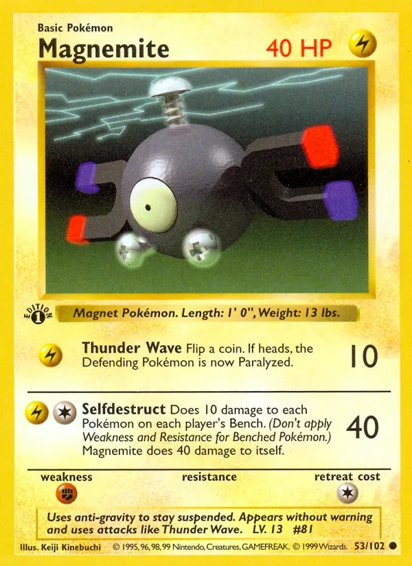 Magnemite 53/102 Base Set Pokémon card