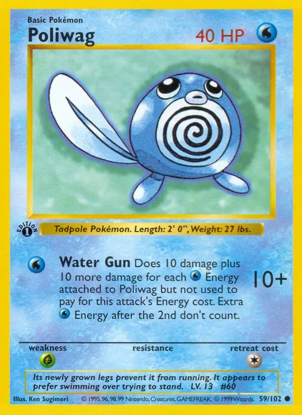 Poliwag 59/102 Base Set Pokémon card