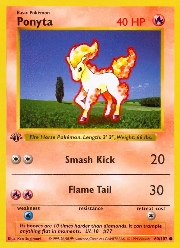 Ponyta 60/102 Base Set Pokémon card