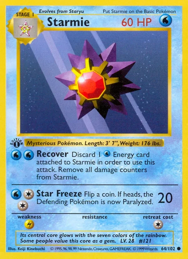Starmie 64/102 Base Set Pokémon card