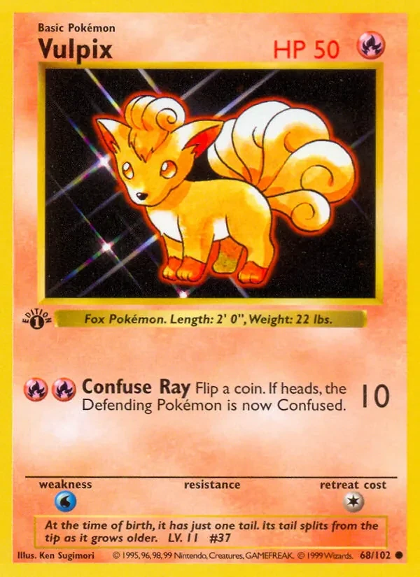 Vulpix 68/102 Base Set Pokémon card