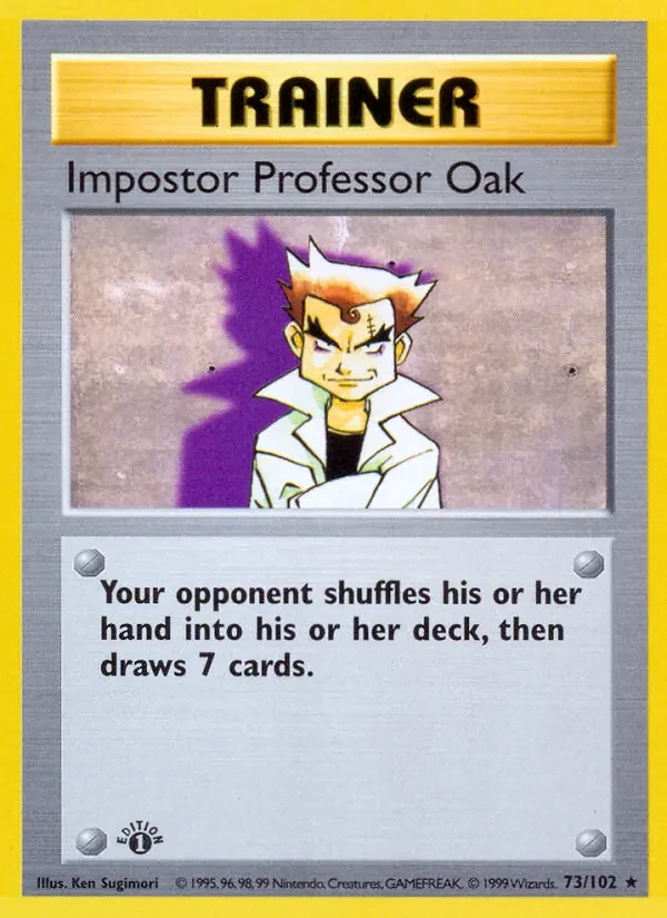 Impostor Professor Oak 73/102 Base Set Pokémon card