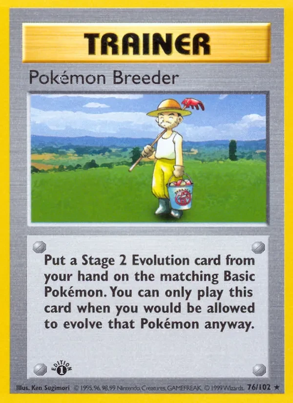 Pokémon Breeder 76/102 Base Set Pokémon kaart
